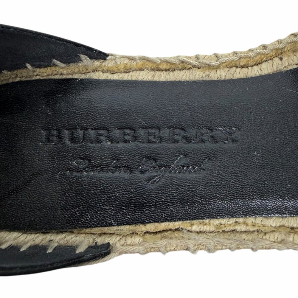Burberry Abbington Nova Check Ankle Strap Espadrille Flats Black Size 41 - Picture 13 of 14